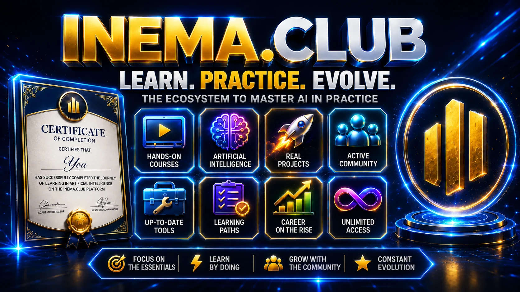 INEMA.CLUB — Learn. Practice. Evolve. The ecosystem for mastering AI in practice.