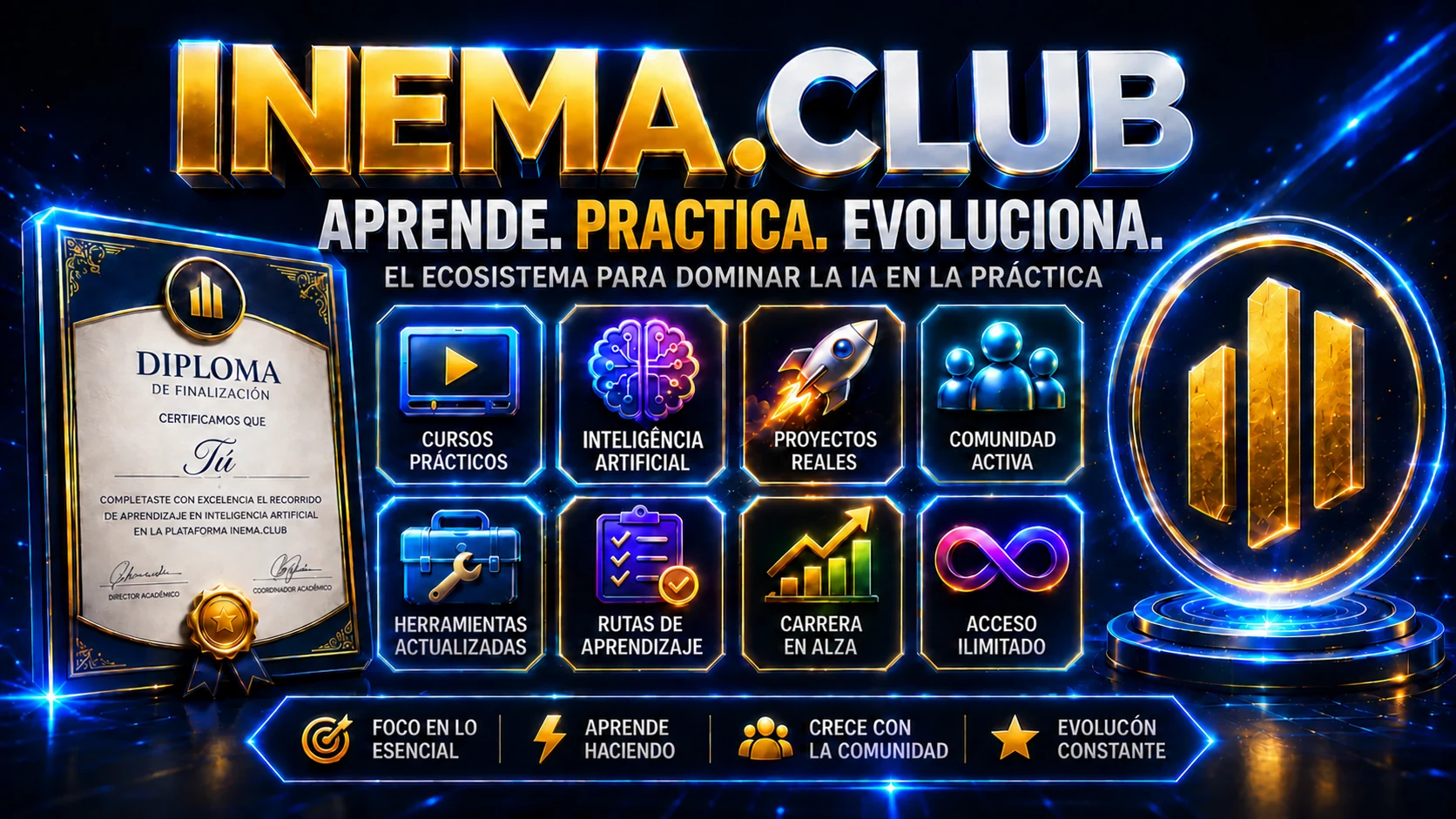 INEMA.CLUB — Aprende. Practica. Evoluciona. El ecosistema para dominar la IA en la práctica.